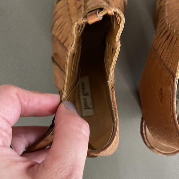 PAUL GREEN Cuoio Brown Cayanne Leather Peep Toe Bootie Boot/ sandal - Picture 5 of 14